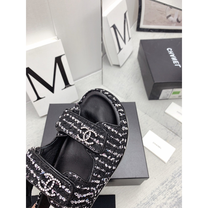 Ch*el knitwear sandal black