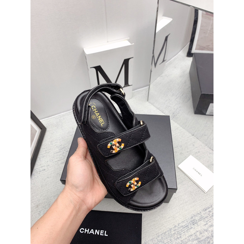 Ch*el velvet sandal black