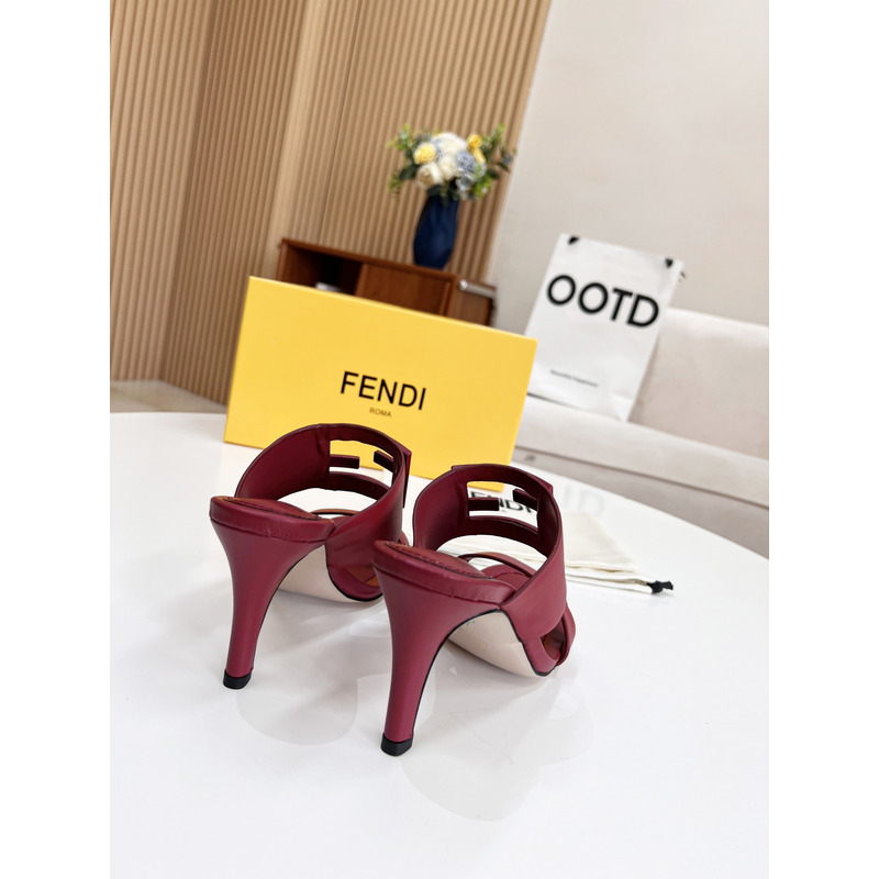 F**di baguette leather slides mulberry