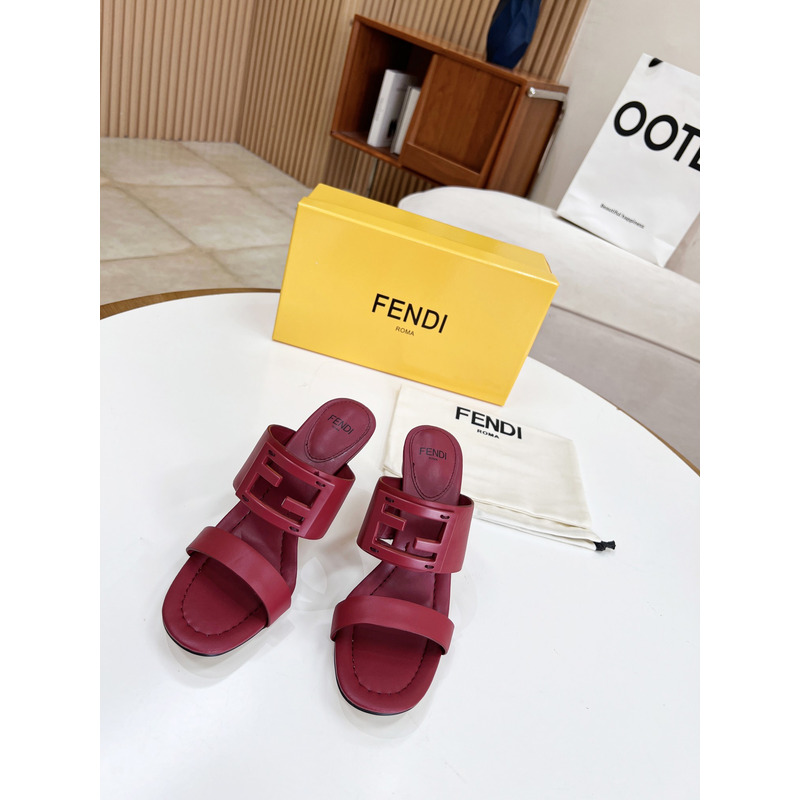F**di baguette leather slides mulberry