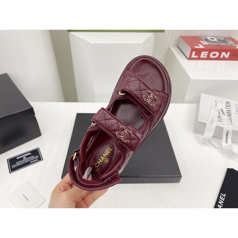 Ch*el dad sandals leather mulberry