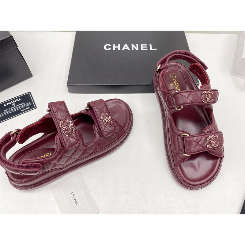 Ch*el dad sandals leather mulberry