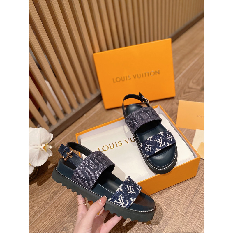 Lv Paseo Comfort Flat Sandals Black