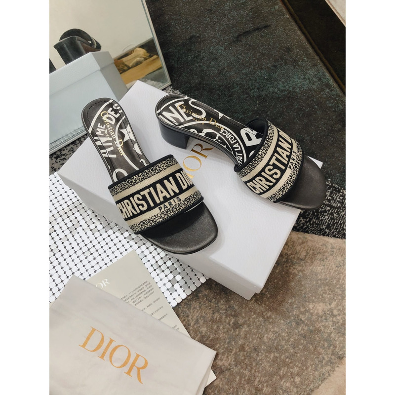 D*or jacquard embroidered sandals