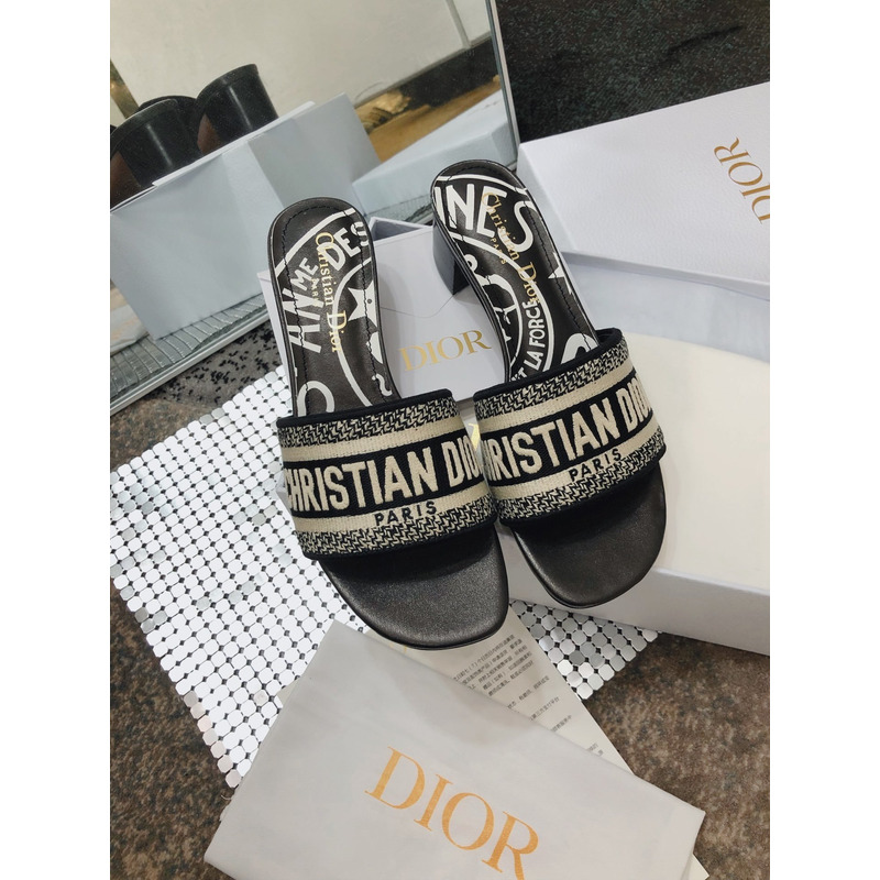 D*or jacquard embroidered sandals