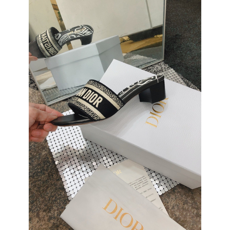 D*or jacquard embroidered sandals