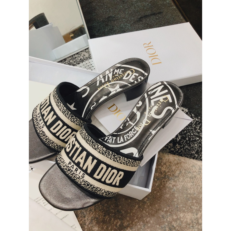 D*or jacquard embroidered sandals