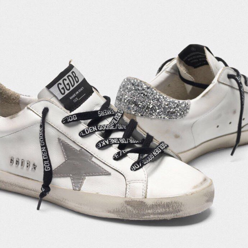 golden goose men’s S*per-star sneakers with silver star