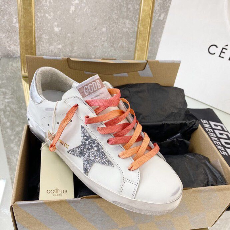 golden goose S*perstar  sneaker orange&grey