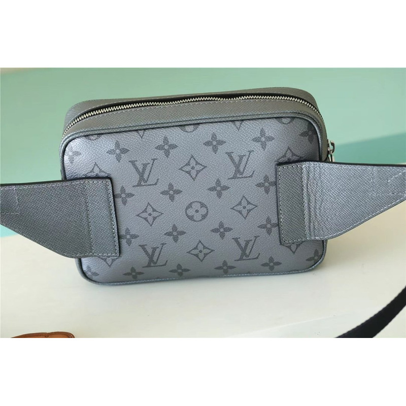 l**is V*t*n taigarama monogram canvas taiga outdoor bumbag silver