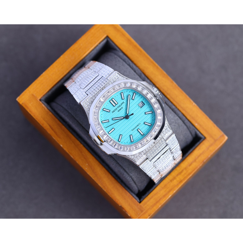 patek philippe nautilus 5711 white/blue emerald Di*m*nd