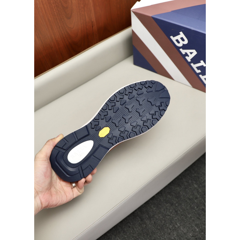 Bally Demmy Leather Sneaker in White,Orange & Blue