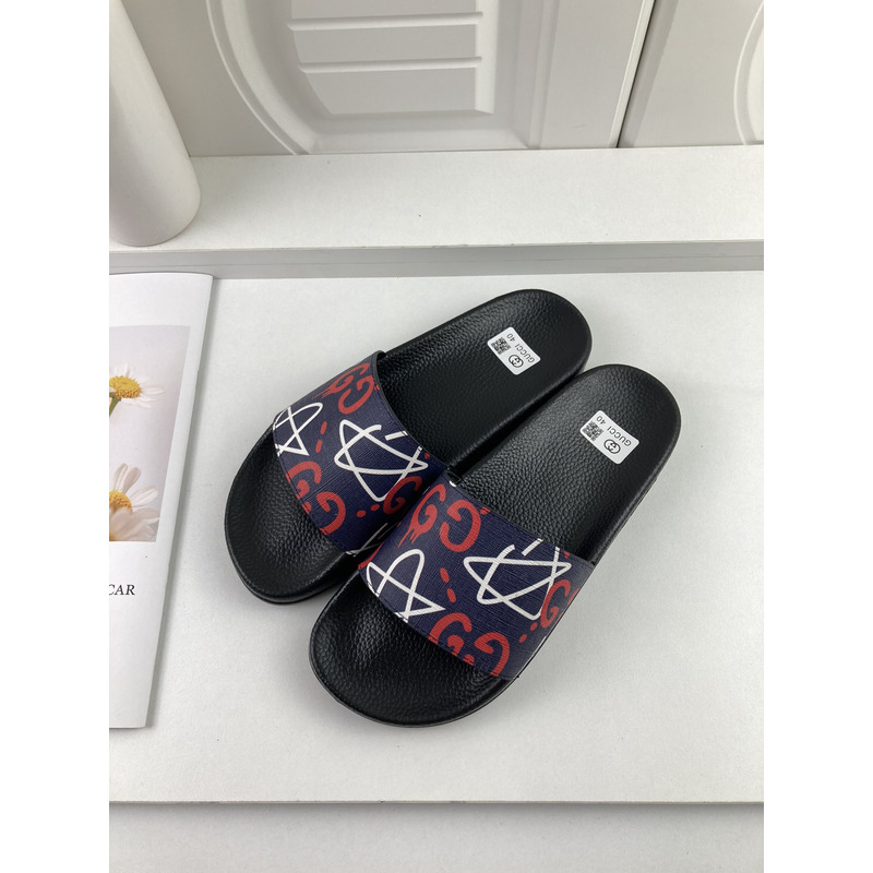 G*u*i leather ghost slide sandal