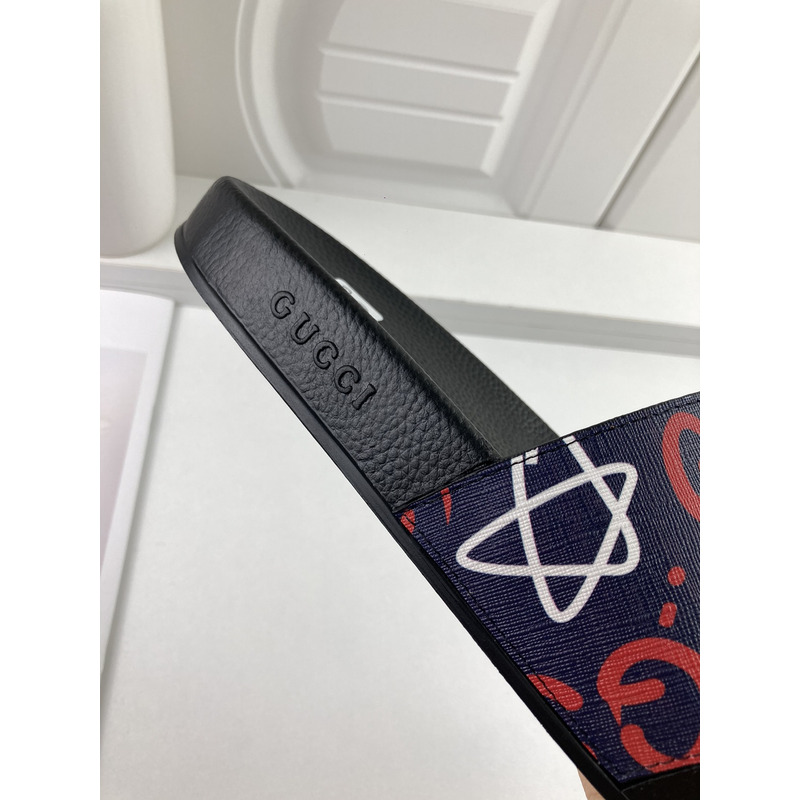 G*u*i leather ghost slide sandal