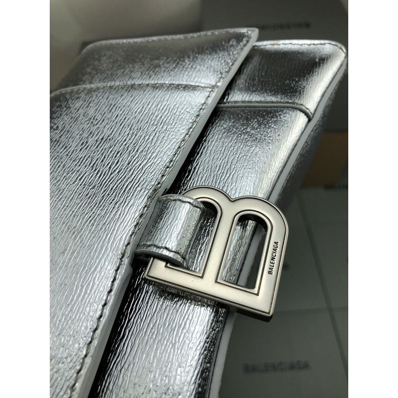 Ba*len*cia*ga hourglass bag water ripple silver