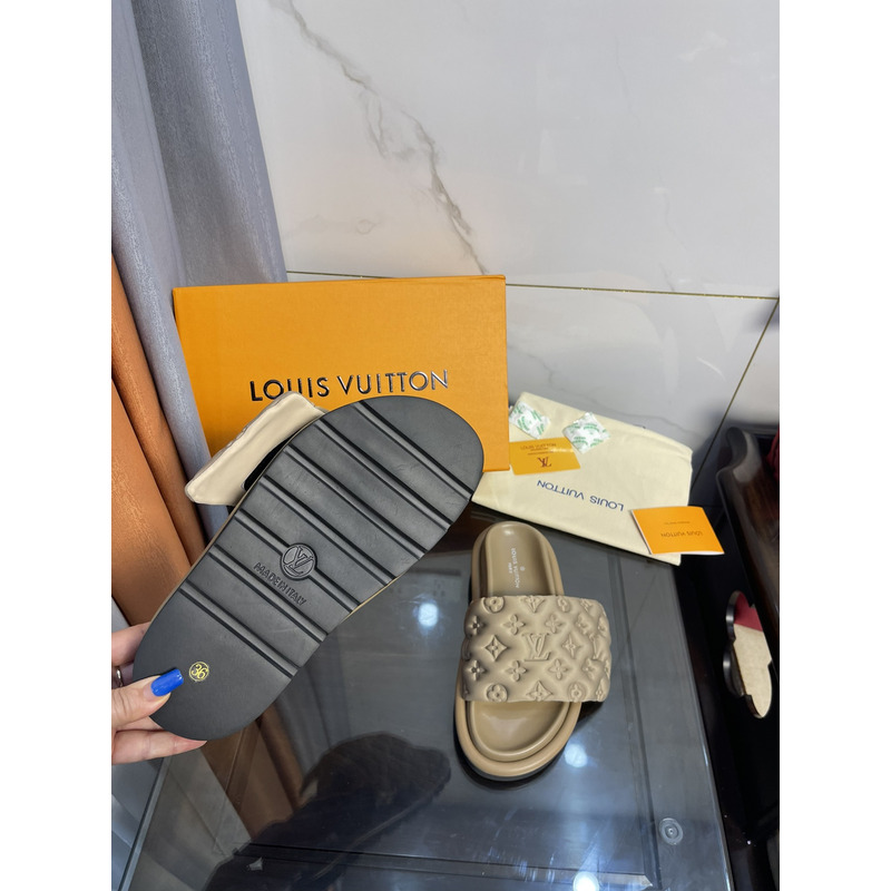 l**is V*t*n pool pillow comfort mules khaki green