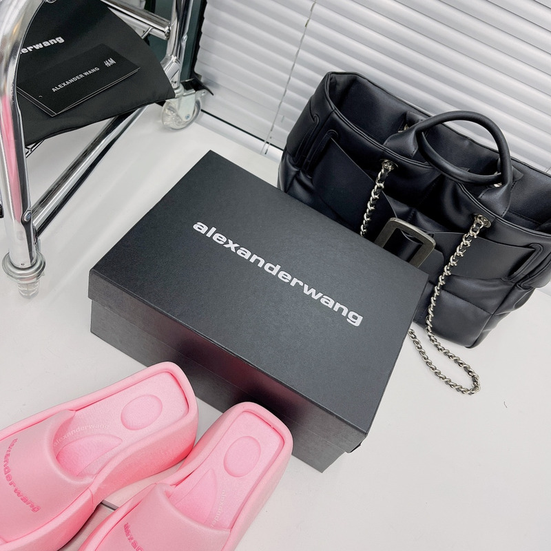 Alexander Wang Taji Platform Slide Sandal in Lycra Neon Bubblegum