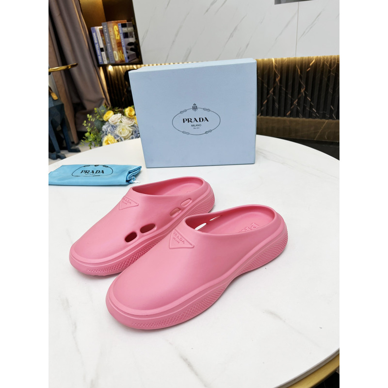 Pra*a foam rubber mules slides pink