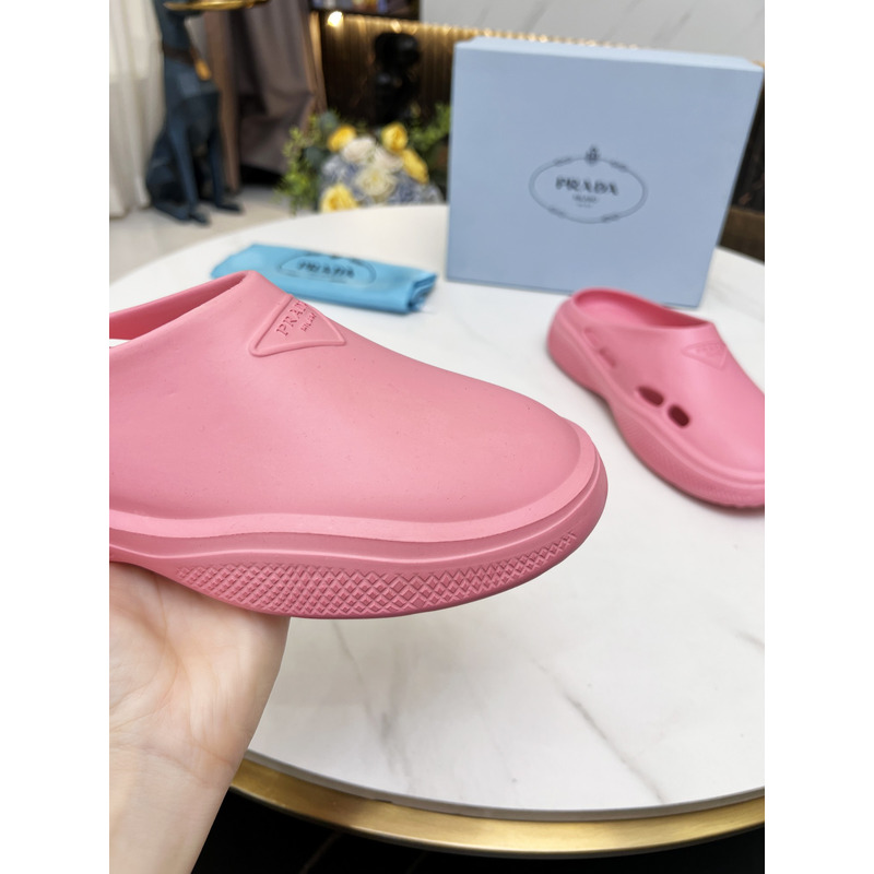 Pra*a foam rubber mules slides pink