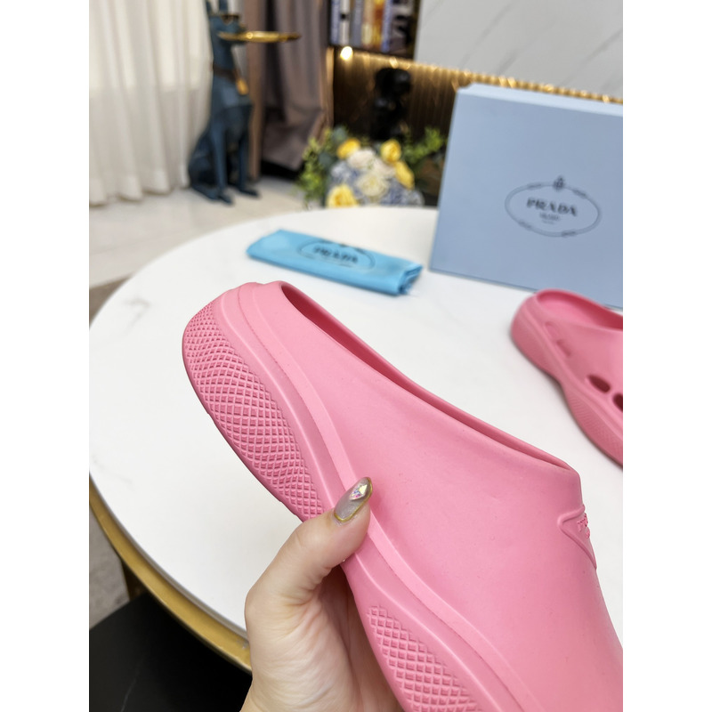 Pra*a foam rubber mules slides pink