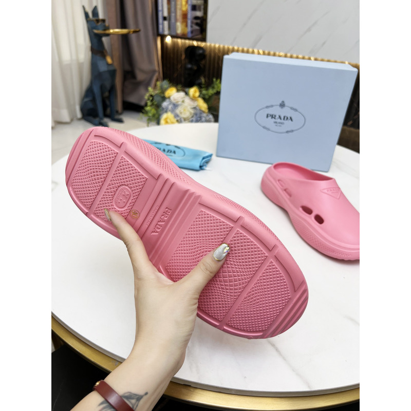 Pra*a foam rubber mules slides pink