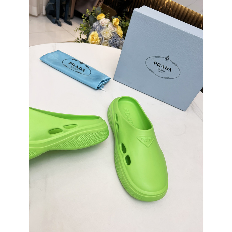 Pra*a foam rubber mules slides green