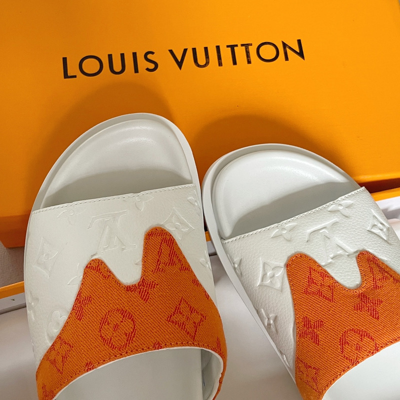 l**is V*t*n x nba embossed monogram mules orange/white