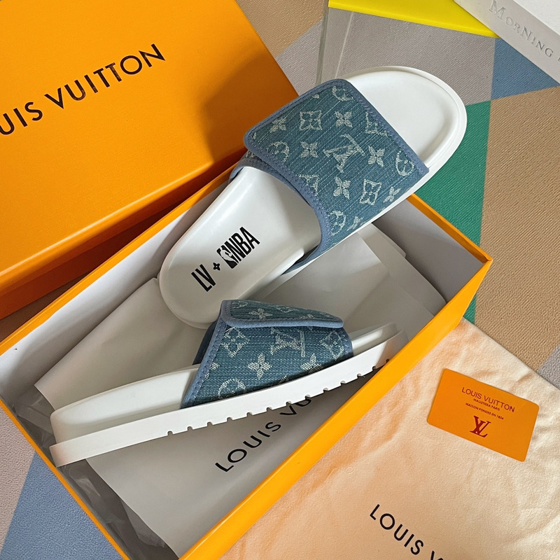 l**is V*t*n x nba monogram mules blue/white