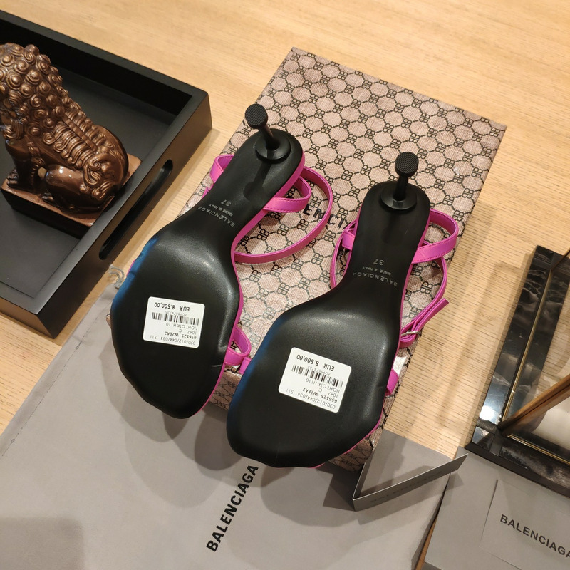 Ba*len*cia*ga fetish 80mm sandal pink