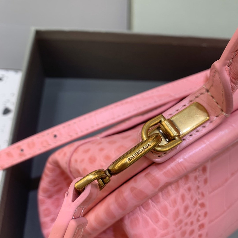 Ba*len*cia*ga crocodile-print hourglass bag