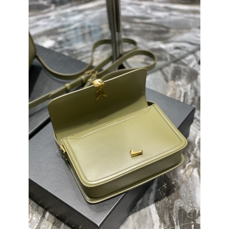 Saint Laurent M Solferino Box Shouler Bag Avocado Green