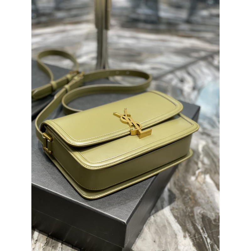 Saint Laurent M Solferino Box Shouler Bag Avocado Green