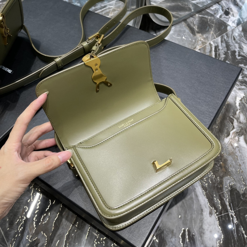 Saint Laurent S Solferino Box Shouler Bag Avocado Green