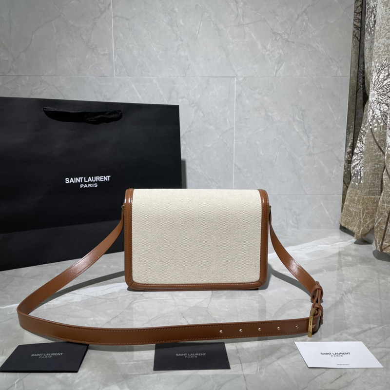 Saint Laurent M Solferino logo Shoulder Bag Brown