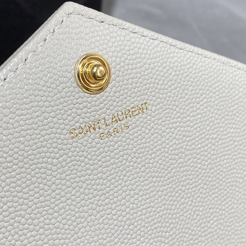 Saint Laurent Loulou Small Quilted Leather Shoulder Bag  White 22.5x14x4cm