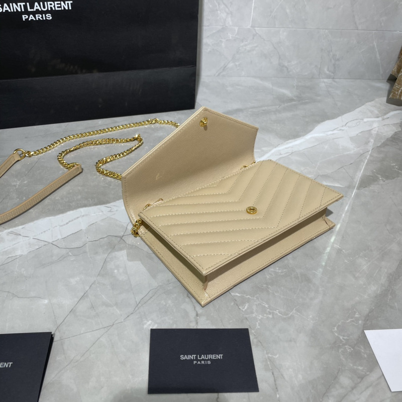 Saint Laurent Monogram Envelope Bag Apricot