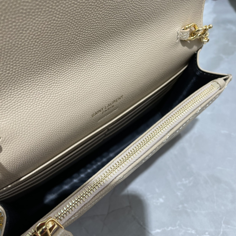 Saint Laurent Monogram Envelope Bag Apricot