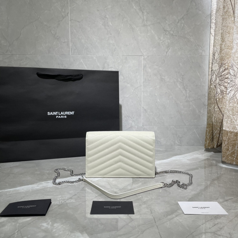 Saint Laurent Loulou Small Quilted Leather Shoulder Bag White