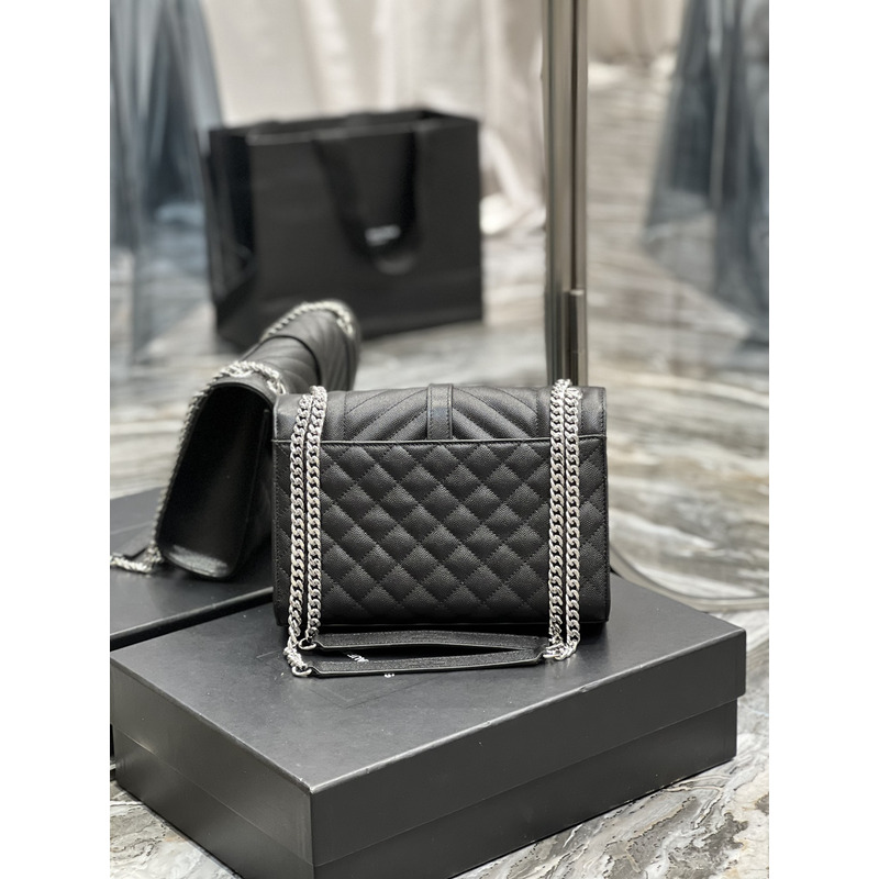 Saint Laurent Leather Messenger Bag Black