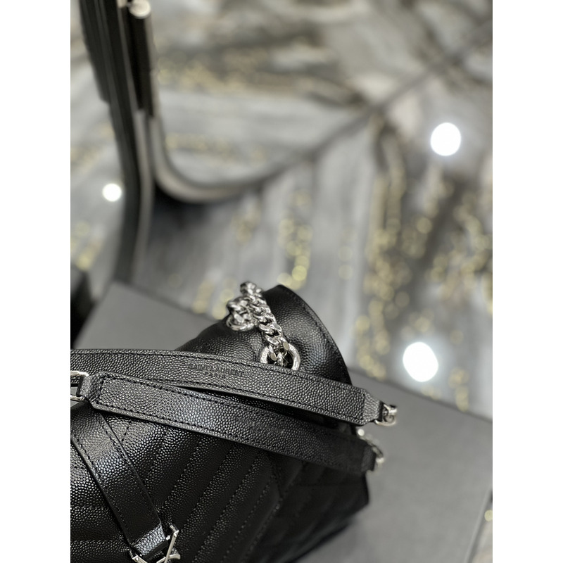 Saint Laurent Leather Messenger Bag Black