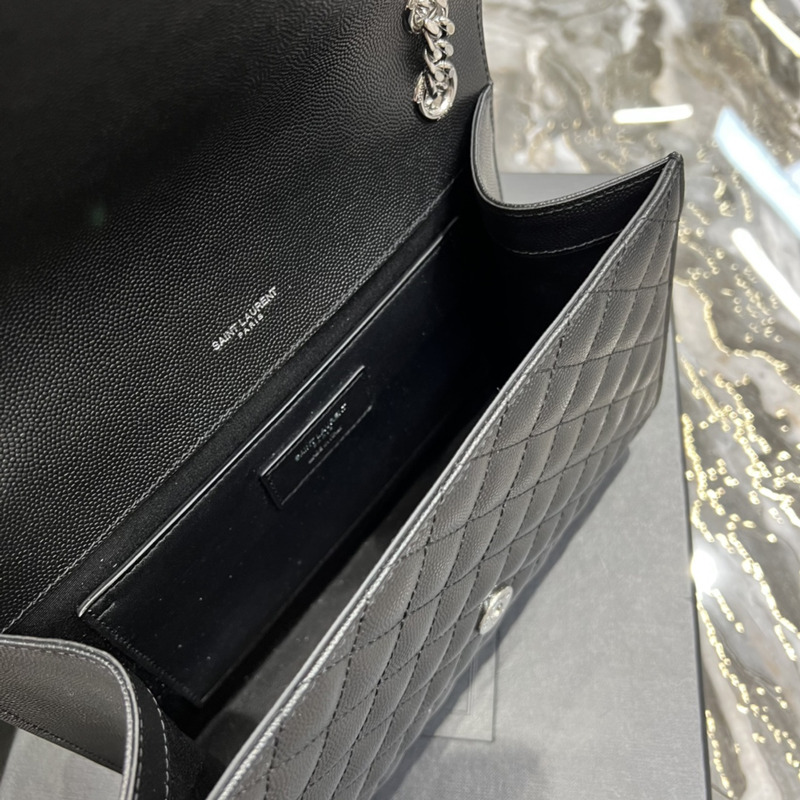 Saint Laurent Leather Messenger Bag Black