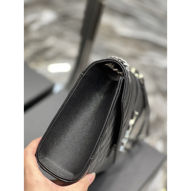 Saint Laurent Leather Messenger Bag Black