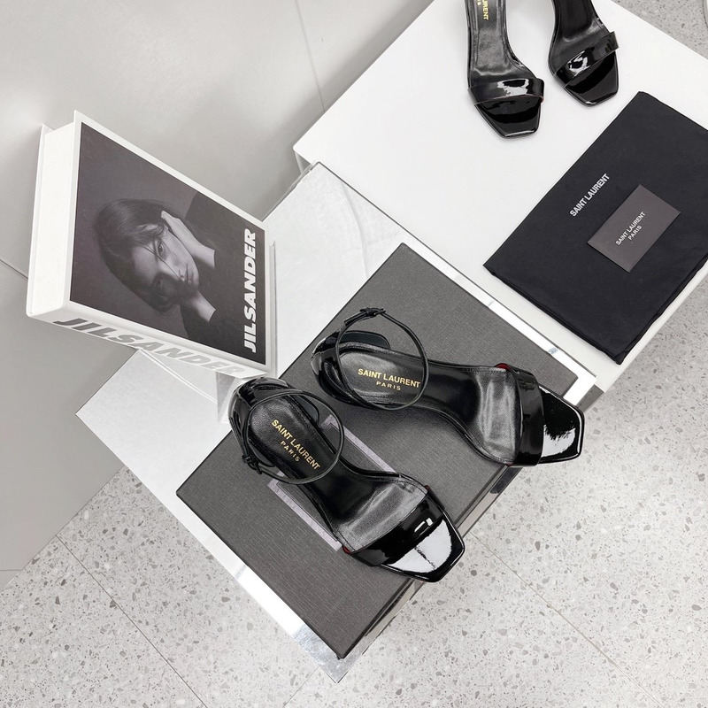 Saint Laurent Amber Leather Sandals Black 6.5cm