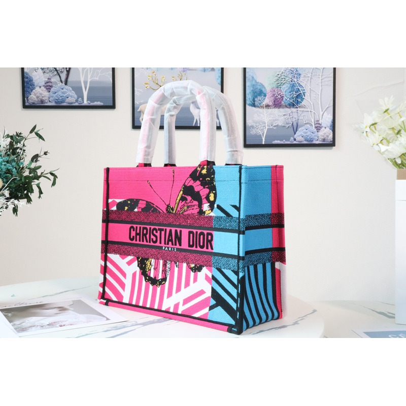 D*or butterfly book tote pink and blue