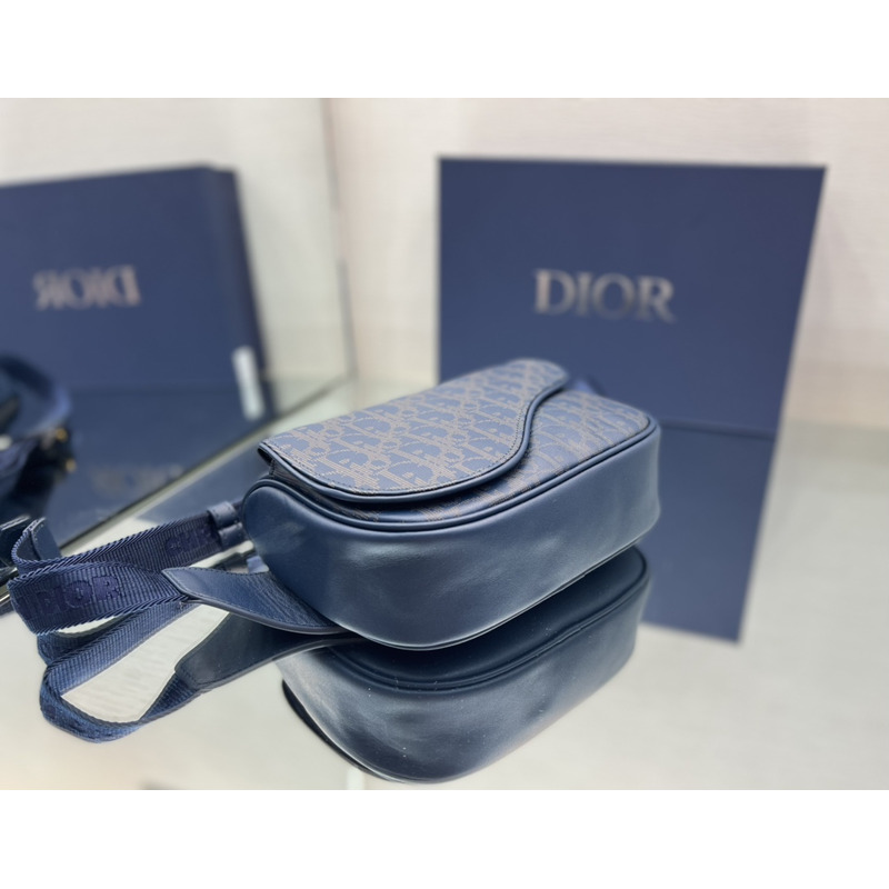D*or mini saddle messenger bag navy blue