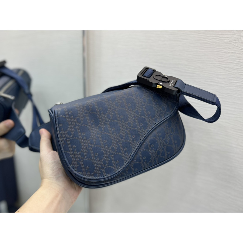 D*or mini saddle messenger bag navy blue