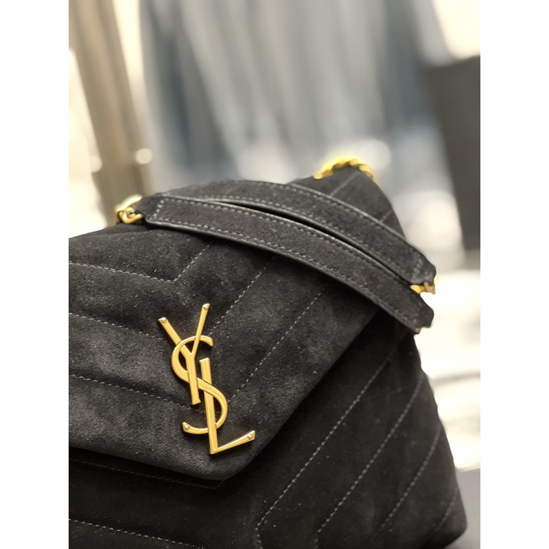 Saint Laurent Loulou Toy Suede Shoulder Bag Black