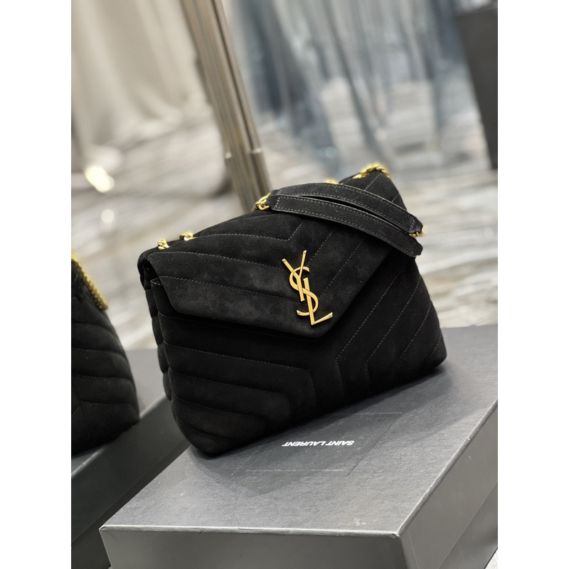 Saint Laurent Loulou Toy Suede Shoulder Bag Black