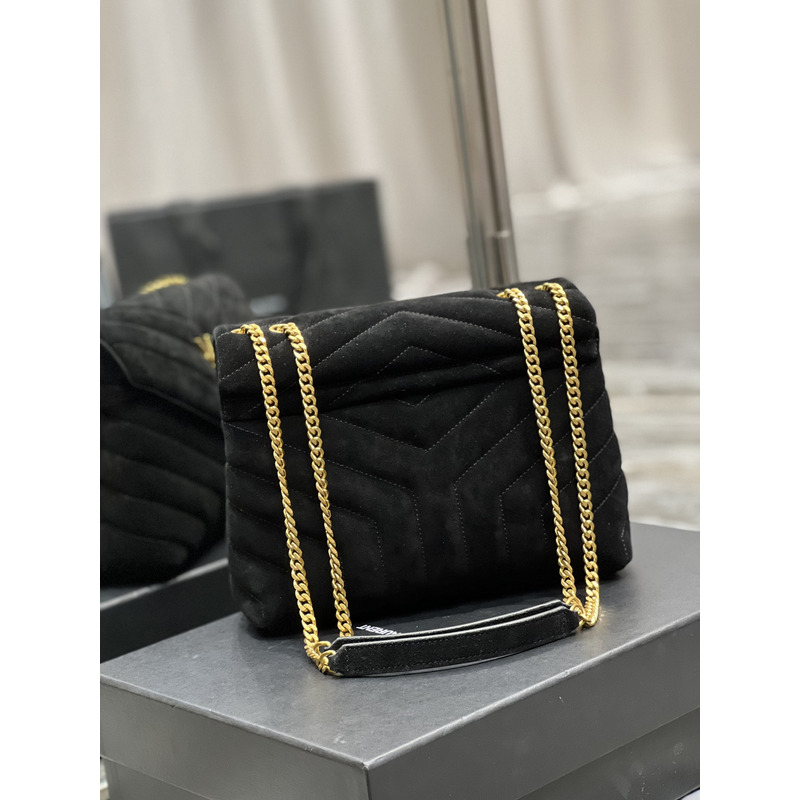 Saint Laurent Loulou Toy Suede Shoulder Bag Black