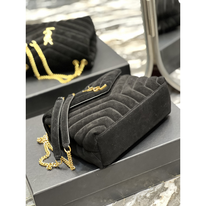 Saint Laurent Loulou Toy Suede Shoulder Bag Black